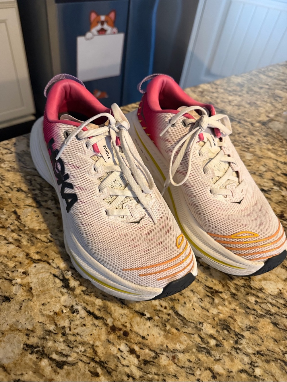 HOKA Women's Pink White Bondi - X 8.5B